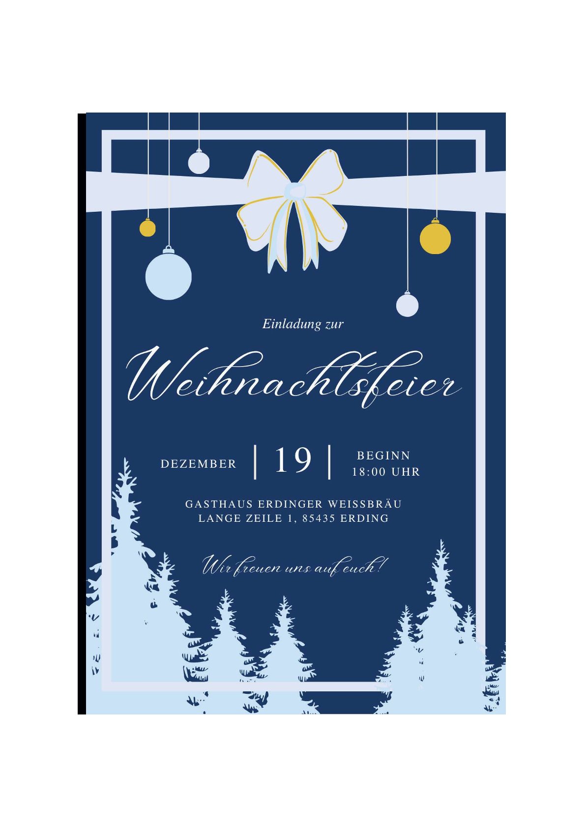 Einladung Weihnachtsfeier 2025